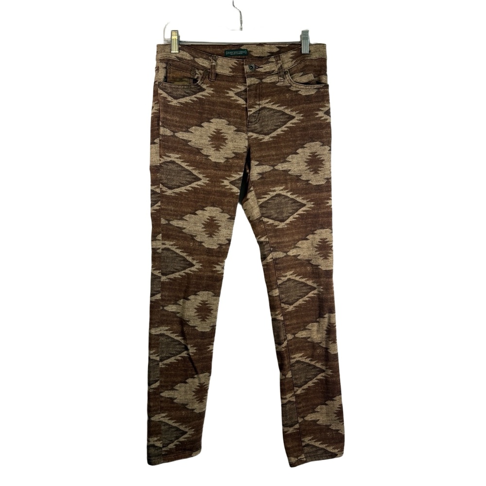 Lauren Ralph Lauren Pants Size 6 Brown Aztec Southwestern Skinny Jeans Vintage